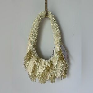 Viral beaded butter yellow made in India shoulder bag